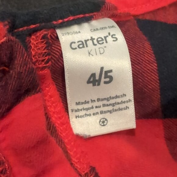 Carters Buffalo Plaid Top Flare Long Sleeve Winter Holiday Christmas - Picture 8 of 10